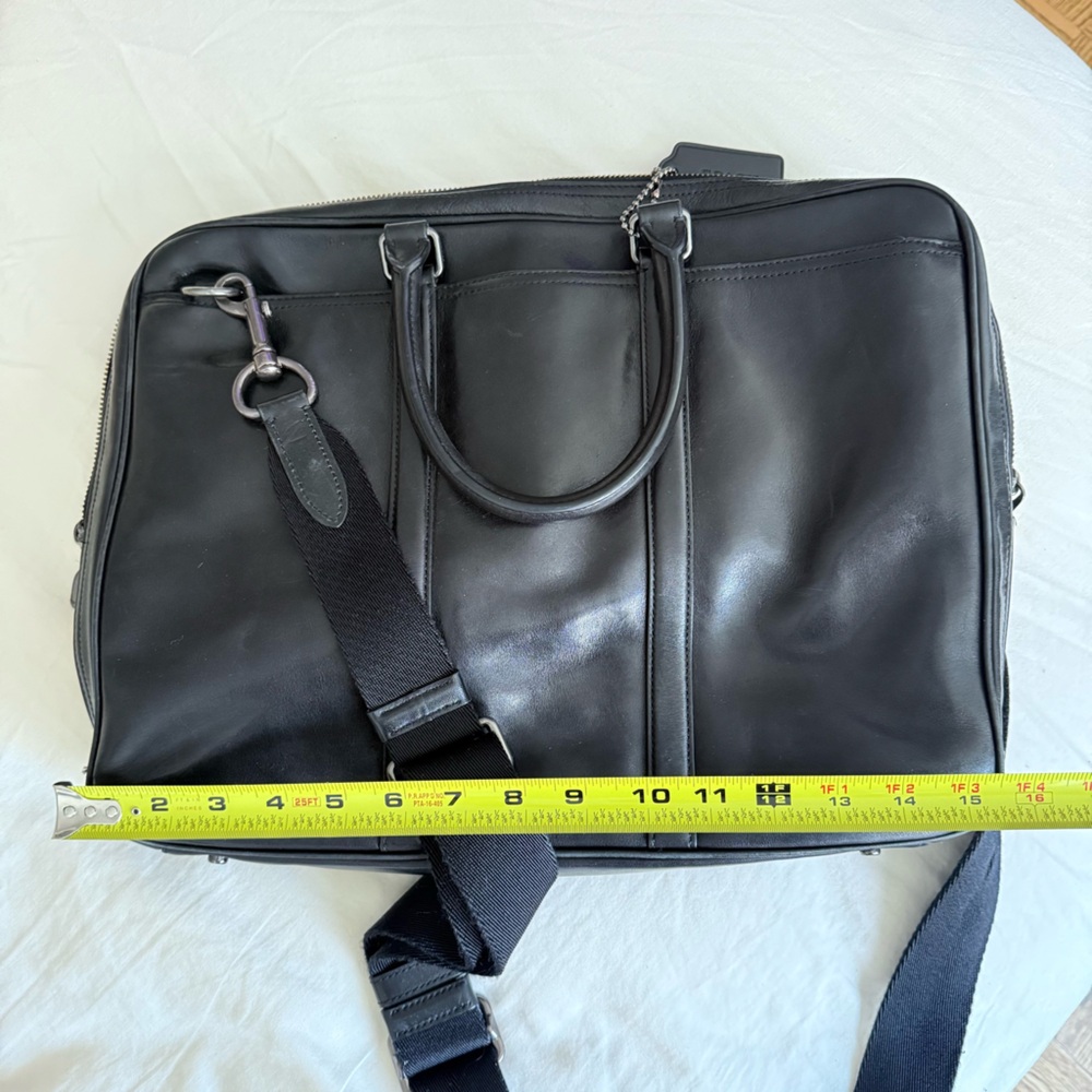Coach Black Leather Briefcase Metropolitan Slim Brief - Picture 9 of 12